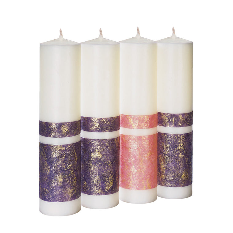 Advent Candle Set; Brushed Wax™